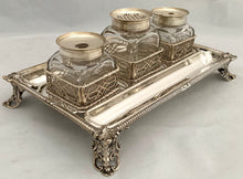 Georgian, George III, Silver Inkstand: Arms of Chasey. London 1768 Andrew Fogelberg. 21.3 troy ounces.