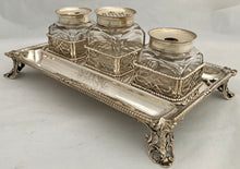 Georgian, George III, Silver Inkstand: Arms of Chasey. London 1768 Andrew Fogelberg. 21.3 troy ounces.