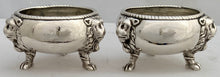 George II Pair of Lion Mask Silver Salts. London 1732 John Pero. 6.2 troy ounces.