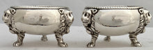 George II Pair of Lion Mask Silver Salts. London 1732 John Pero. 6.2 troy ounces.