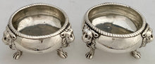 George II Pair of Lion Mask Silver Salts. London 1732 John Pero. 6.2 troy ounces.