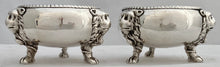 George II Pair of Lion Mask Silver Salts. London 1732 John Pero. 6.2 troy ounces.
