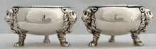 George II Pair of Lion Mask Silver Salts. London 1732 John Pero. 6.2 troy ounces.