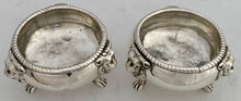 George II Pair of Lion Mask Silver Salts. London 1732 John Pero. 6.2 troy ounces.