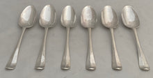 Georgian, George I, Six Britannia Silver Hanoverian Tablespoons. London 1720 William Street. 11.9 troy ounces.