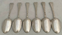 Georgian, George I, Six Britannia Silver Hanoverian Tablespoons. London 1720 William Street. 11.9 troy ounces.