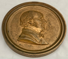 19th Century Gilt Brass Portrait Roundel of Prime Minister William Ewart Gladstone.
