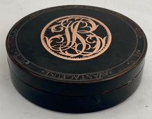 19th Century French Tortoiseshell & Yellow Metal Pique Circular Snuff Box.