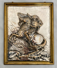'Napoleon Bonaparte Passe Le Grand Saint-Bernard': Silver Plated Relief Plaque, After Jacques-Louis David.