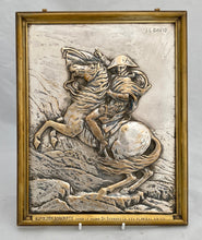 'Napoleon Bonaparte Passe Le Grand Saint-Bernard': Silver Plated Relief Plaque, After Jacques-Louis David.