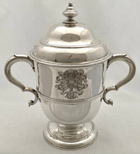 Georgian, George II, Silver Cup & Cover: Arms of Becket. London 1733 John Swift. 28 troy ounces.