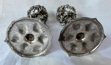 Early Victorian Pair of Naturalistic Comport Stands with Etched Glass Dishes. Elkington & Co. 1847.