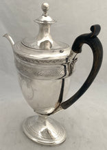 Georgian, George III, Provincial Silver Coffee Pot. Newcastle 1801 John Langlands II. 25 troy ounces.