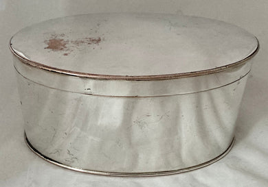 19th Century Silver Plate on Copper Biscuit Box.