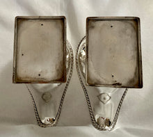 19th Century Pair of Pedestal Silver Plate on Copper Sauce Boats.