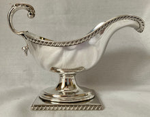 19th Century Pair of Pedestal Silver Plate on Copper Sauce Boats.