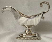 19th Century Pair of Pedestal Silver Plate on Copper Sauce Boats.
