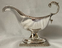 19th Century Pair of Pedestal Silver Plate on Copper Sauce Boats.