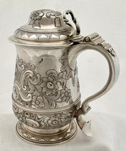 Georgian, George II, Silver Lidded Tankard. London 1759 Robert Albin Cox. 24 troy ounces.