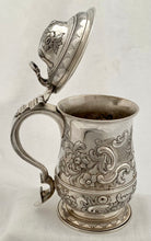 Georgian, George II, Silver Lidded Tankard. London 1759 Robert Albin Cox. 24 troy ounces.