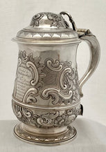 Georgian, George II, Silver Lidded Tankard. London 1759 Robert Albin Cox. 24 troy ounces.