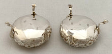 Victorian Pair of Crested Silver Salts. London 1856 Henry Holland. 6 troy ounces.