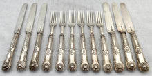 William IV Cased Silver King's Pattern Dessert Knives & Forks for Twelve. Birmingham 1832 George Unite.