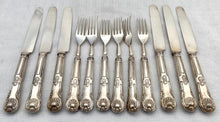 William IV Cased Silver King's Pattern Dessert Knives & Forks for Twelve. Birmingham 1832 George Unite.