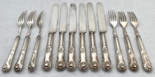 William IV Cased Silver King's Pattern Dessert Knives & Forks for Twelve. Birmingham 1832 George Unite.