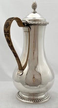 Georgian, George III, Silver Hot Water Jug. London 1774 Andrew Fogelberg. 15.6 troy ounces.