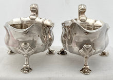 Georgian, George II, Pair of Silver Sauce Boats. London 1741 John Pollock. 27 troy ounces.