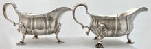Georgian, George II, Pair of Silver Sauce Boats. London 1741 John Pollock. 27 troy ounces.