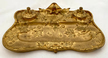 Late 19th Century French Gilt Bronze Aesthetic Desk Set, After E. Gros.