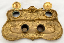 Late 19th Century French Gilt Bronze Aesthetic Desk Set, After E. Gros.