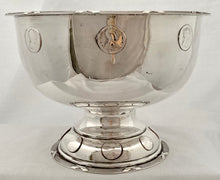 Early Victorian Silver Plated Punch Bowl Inset with Georgian Coins, Circa 1850.