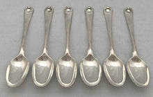 Georgian, George II, Six Hanoverian Pattern Silver Tablespoons. London 1759 Isaac Callard. 16 troy ounces.