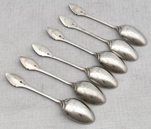 Cased Set of Six Silver Plated Art Nouveau Teaspoons.