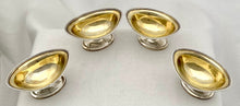 Georgian, George III, Four Silver Pedestal Salts. London 1797 Robert & David Hennell. 9 troy ounces.