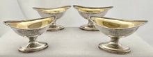 Georgian, George III, Four Silver Pedestal Salts. London 1797 Robert & David Hennell. 9 troy ounces.