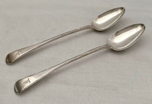 Georgian, George IV, Pair of Silver Basting Spoons. London 1821 Eley & Fearn. 8.8 troy ounces.