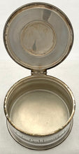 George V Circular Silver Box. London 1935 (Jubilee Hallmark) Garrard & Co. 12.8 troy ounces.