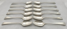 Georgian, George III, Twelve Silver Tablespoons, Crest of Blofeld. London 1787, Hester Bateman. 23.5 troy ounces.