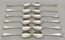 Georgian, George III, Twelve Silver Tablespoons, Crest of Blofeld. London 1787, Hester Bateman. 23.5 troy ounces.