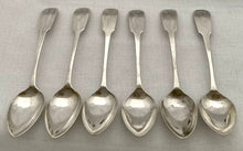 Georgian, George III, Six Silver Teaspoons. Newcastle, Thomas Watson. 2.4 troy ounces.