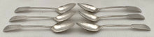 Georgian, George III, Six Silver Teaspoons. Newcastle, Thomas Watson. 2.4 troy ounces.