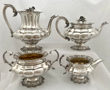 Silver Tea & Coffee Set Presented by King William IV Upon Launching the Miniature Frigate The Royal Adelaide. London 1833 Atkins & Somersall. 76 troy ounces.