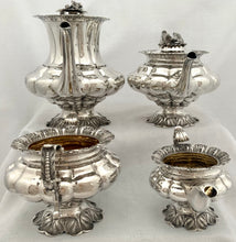 Silver Tea & Coffee Set Presented by King William IV Upon Launching the Miniature Frigate The Royal Adelaide. London 1833 Atkins & Somersall. 76 troy ounces.
