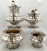Silver Tea & Coffee Set Presented by King William IV Upon Launching the Miniature Frigate The Royal Adelaide. London 1833 Atkins & Somersall. 76 troy ounces.