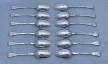 Georgian, George II, Twelve Scottish Silver Tablespoons. Edinburgh 1754 Lothian & Robertson. 27 troy ounces.