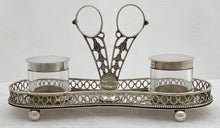 Georgian, George III, Silver Galleried Inkstand. London 1776 Makepeace & Carter. 6.7 troy ounces.